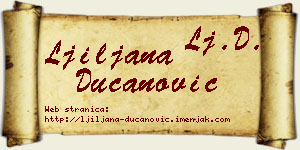 Ljiljana Ducanović vizit kartica
